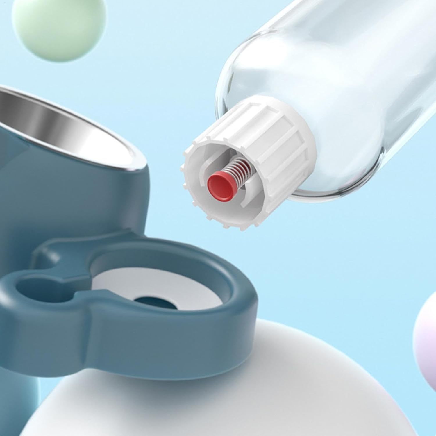 JMT-066954 Tilted Cat and Dog Food & Water Bowl Set with Removable Dispenser, 500ml Capacity, Available in Stainless Steel, Plastic, and Ceramic Options