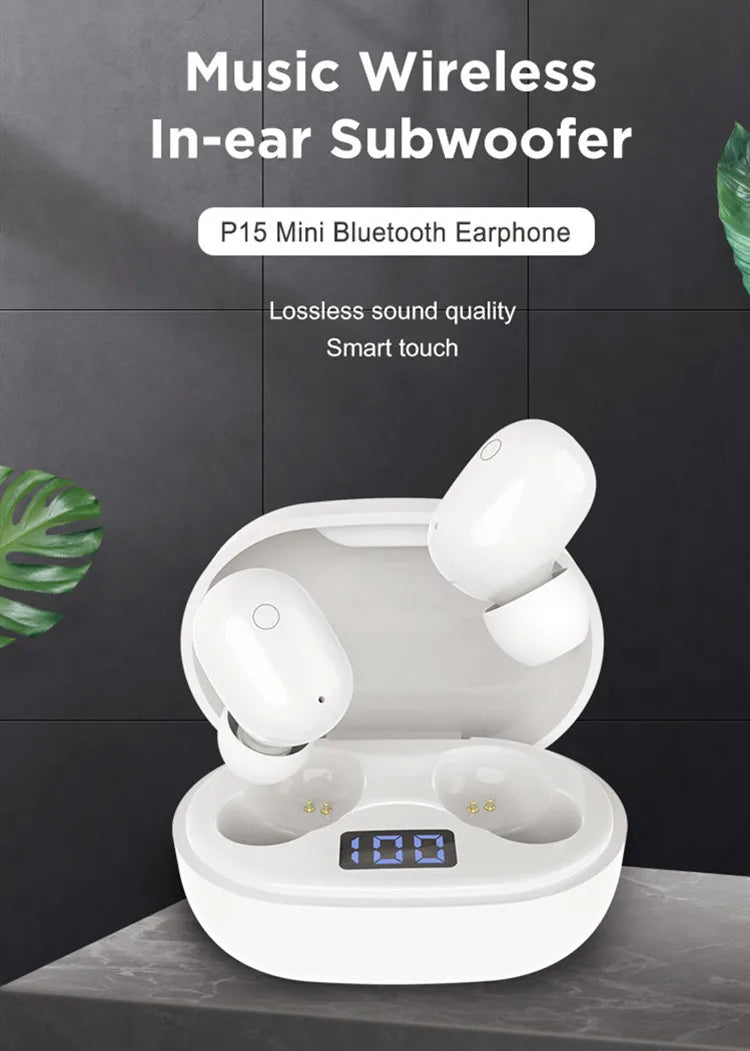 JMT-066954 Wireless Bluetooth 5.0 Earbuds with Microphone and Waterproof Design