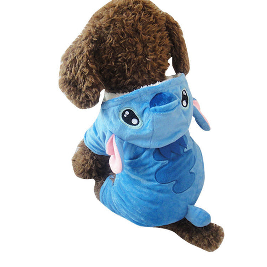 JMT-067402 Cozy Blue Velvet Dog Jacket for Small to Large Pets