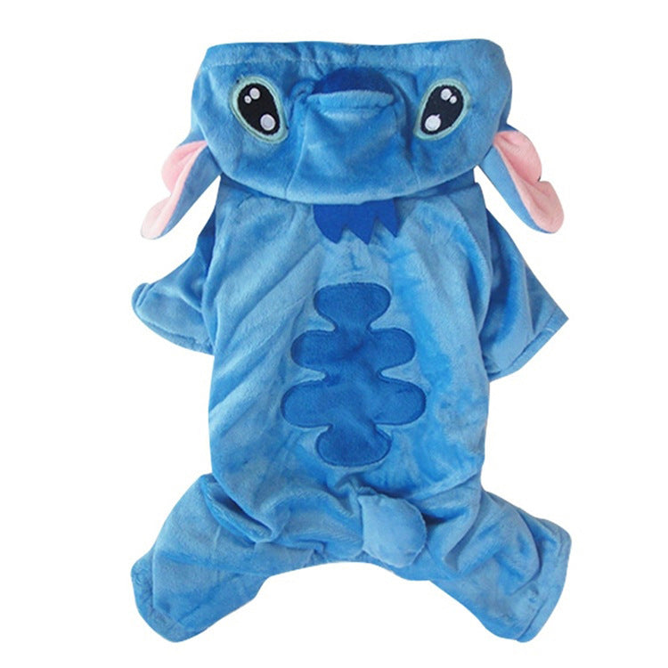 JMT-067402 Cozy Blue Velvet Dog Jacket for Small to Large Pets