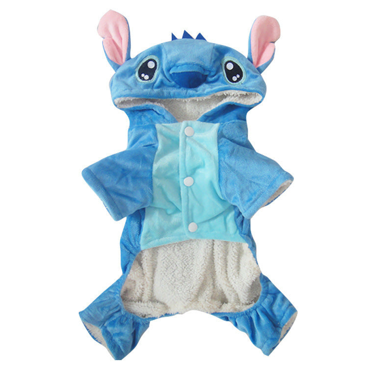 JMT-067402 Cozy Blue Velvet Dog Jacket for Small to Large Pets