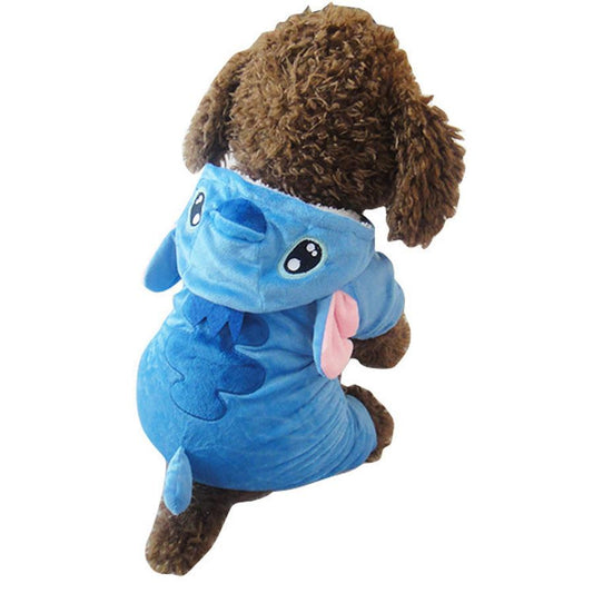 JMT-067402 Cozy Blue Velvet Dog Jacket for Small to Large Pets