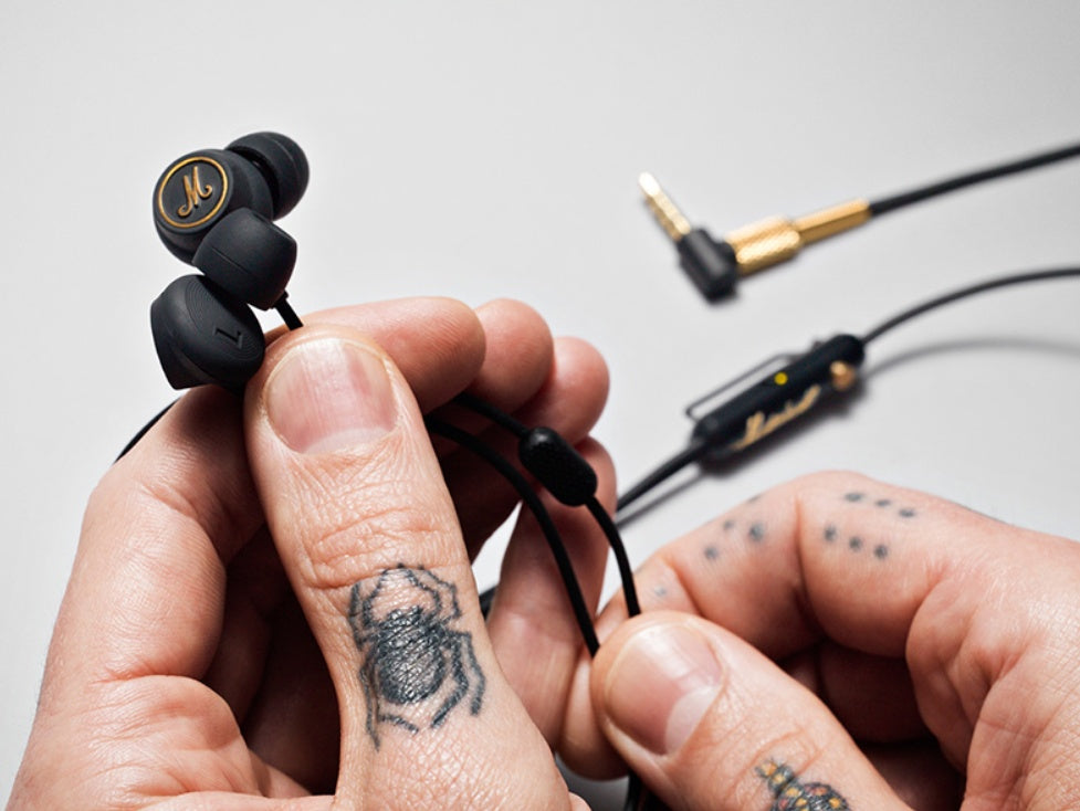 JMT-067594 Gold In-Ear Earplugs with L-Bend Plug Design