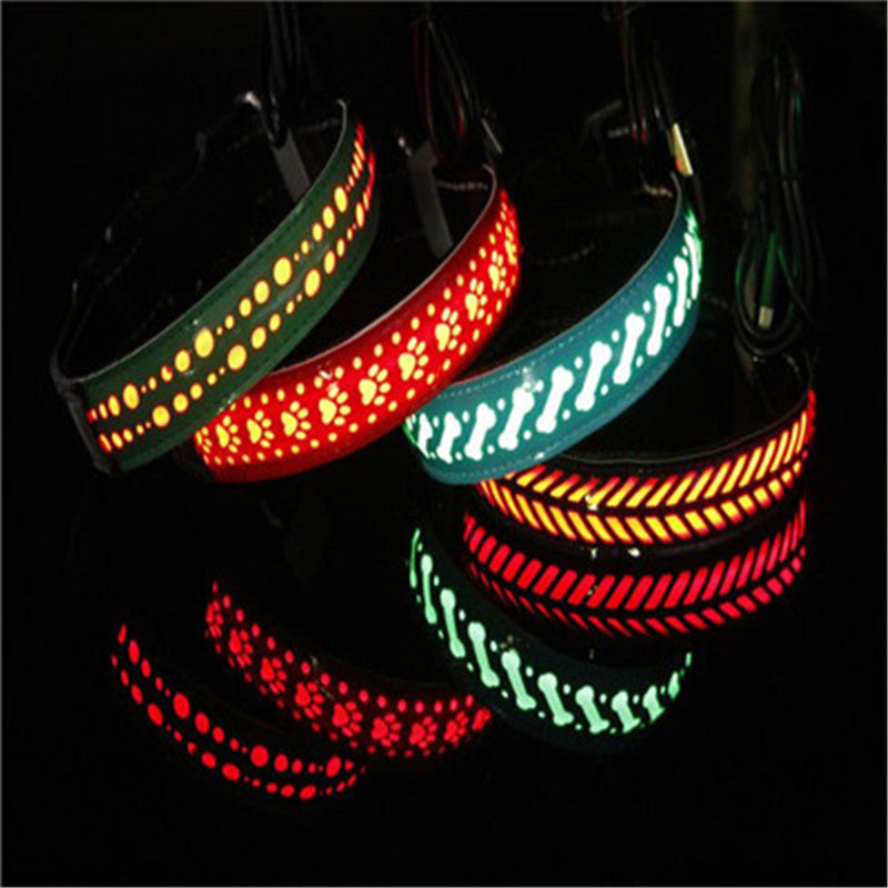JMT-067594 LED Dog Collar with USB Rechargeable Light - Adjustable Sizes 40cm, 50cm, 60cm