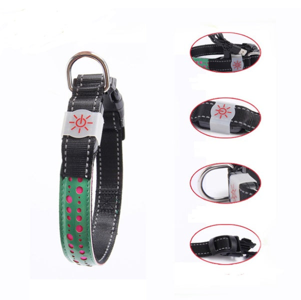JMT-067594 LED Dog Collar with USB Rechargeable Light - Adjustable Sizes 40cm, 50cm, 60cm