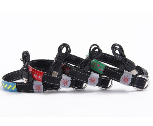JMT-067594 LED Dog Collar with USB Rechargeable Light - Adjustable Sizes 40cm, 50cm, 60cm