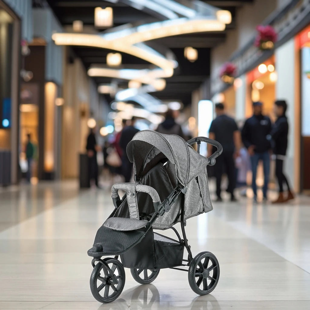 JMT-067786 Lightweight 3-Wheel Folding Baby Stroller and Tricycle Carrier Pram