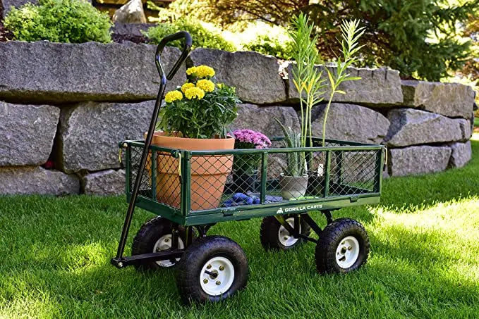 JMT-067978 Heavy Duty Green Collapsible Folding Utility Wagon for Outdoor Activities and Camping