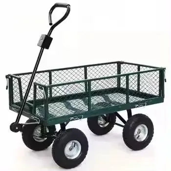 JMT-067978 Heavy Duty Green Collapsible Folding Utility Wagon for Outdoor Activities and Camping