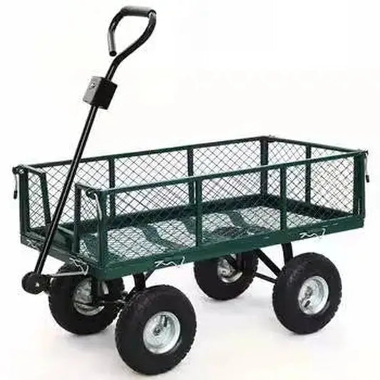 JMT-067978 Heavy Duty Green Collapsible Folding Utility Wagon for Outdoor Activities and Camping