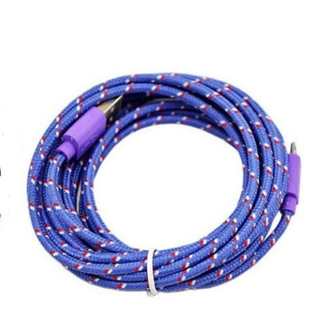 JMT-068106 Nylon Braided USB Charging Data Cable for iPhone 5/6/6S - 3 Meters Long