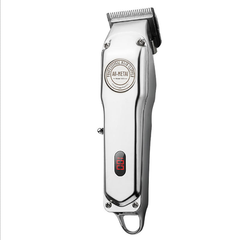 JMT-068170 Retro Full Metal Electric Hair Clipper for Men - Engraved Shaving Tool with Dual-Power Supply