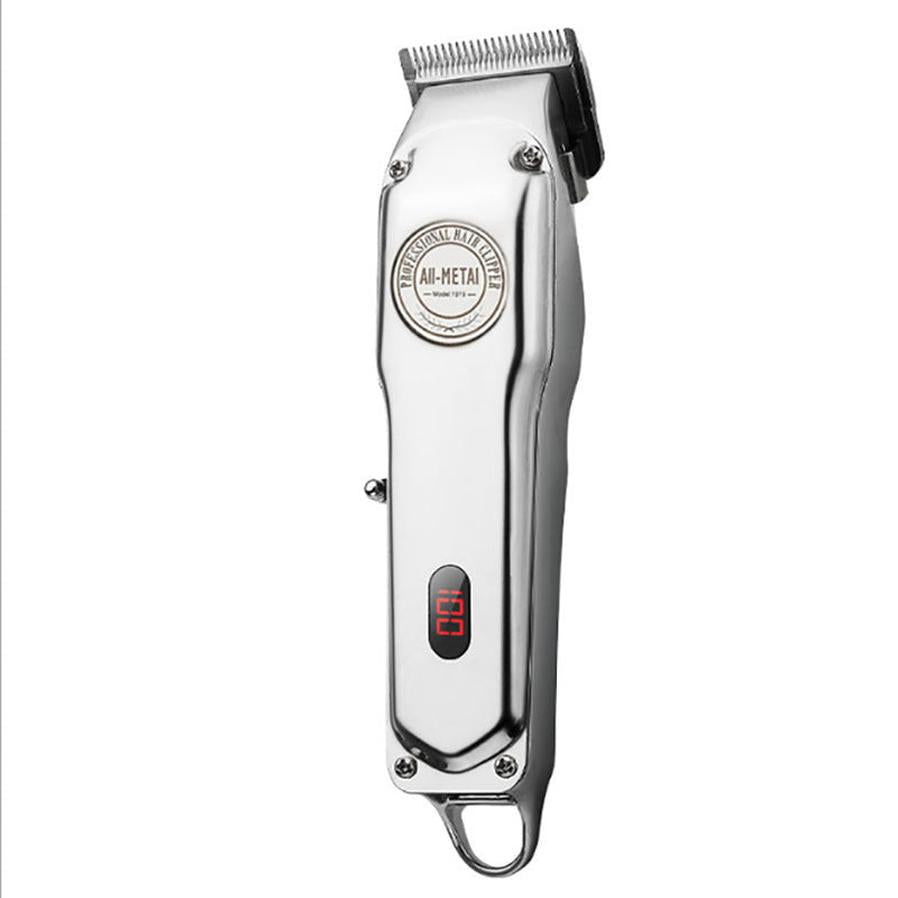 JMT-068170 Retro Full Metal Electric Hair Clipper for Men - Engraved Shaving Tool with Dual-Power Supply