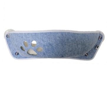 JMT-068234 Crescent-Shaped Cat Litter Box with Suction Cups and Velvet Pad for All Seasons
