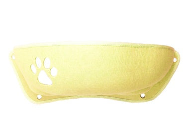 JMT-068234 Crescent-Shaped Cat Litter Box with Suction Cups and Velvet Pad for All Seasons