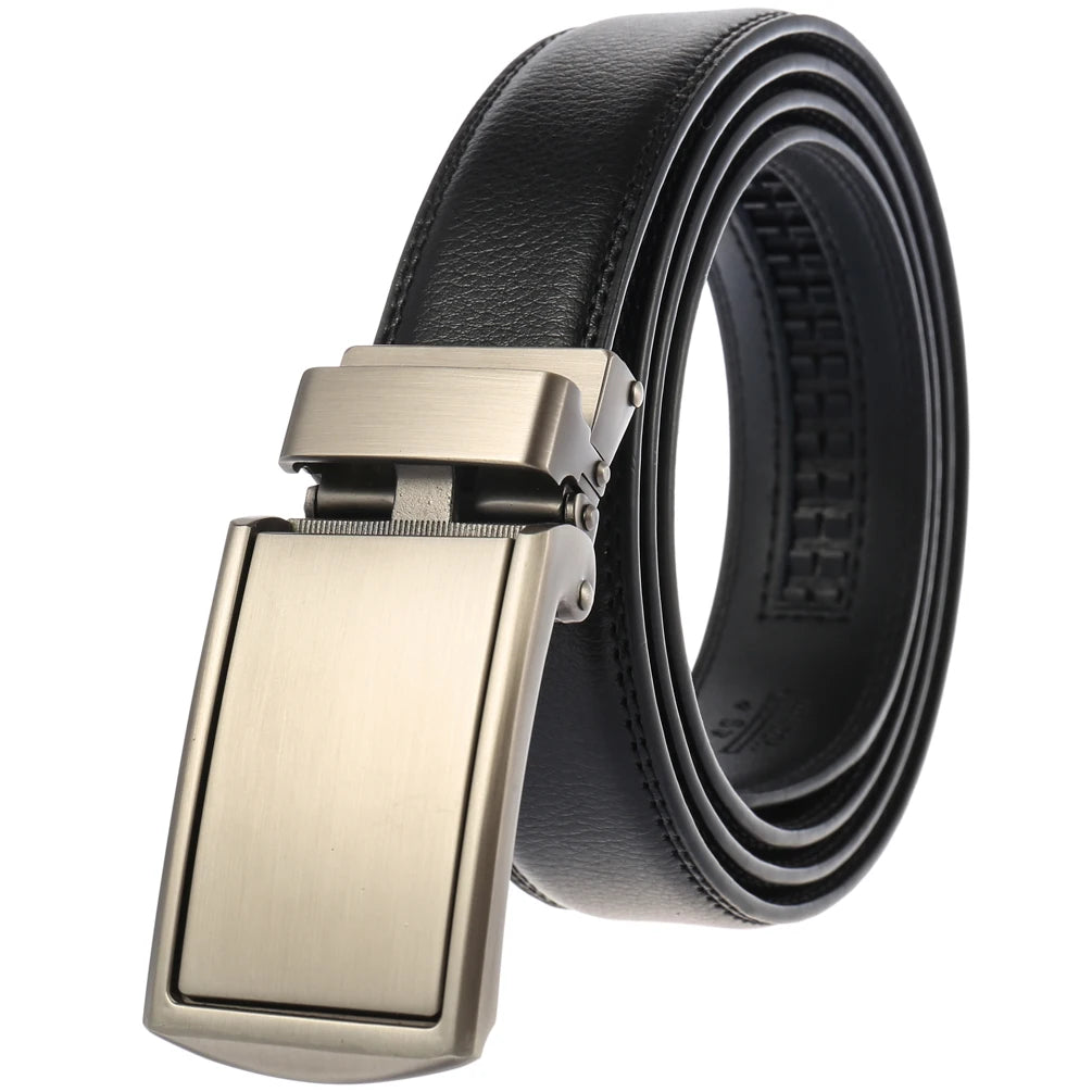 JMT-068682 Genuine Leather Buckle Ratchet Belt for Men - Size LY33-1550-1
