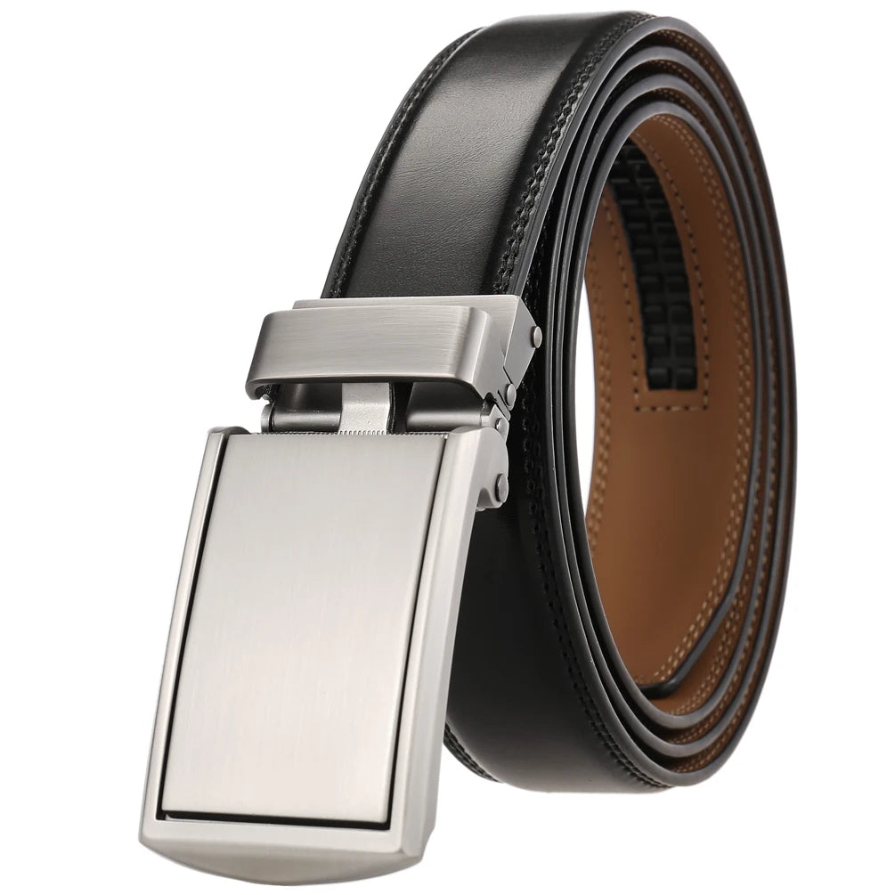 JMT-068682 Genuine Leather Buckle Ratchet Belt for Men - Size LY33-1550-1
