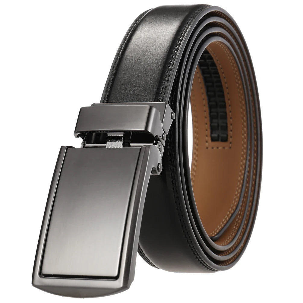JMT-068682 Genuine Leather Buckle Ratchet Belt for Men - Size LY33-1550-1