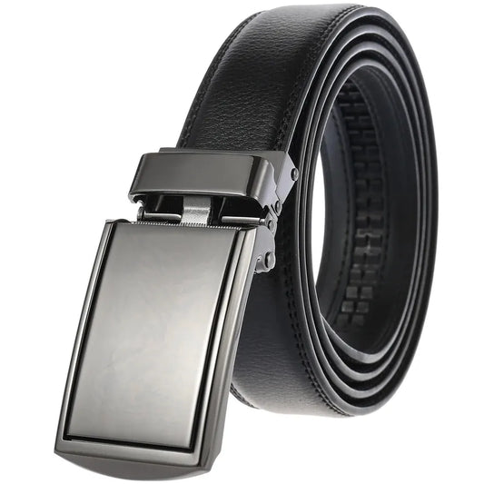 JMT-068682 Genuine Leather Buckle Ratchet Belt for Men - Size LY33-1550-1