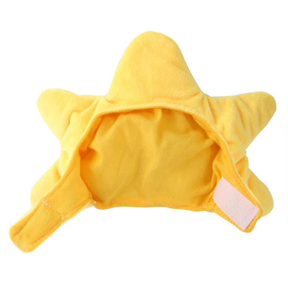 JMT-068746 Cartoon Starfish Cat Headgear - Plush Four Seasons Pet Accessory