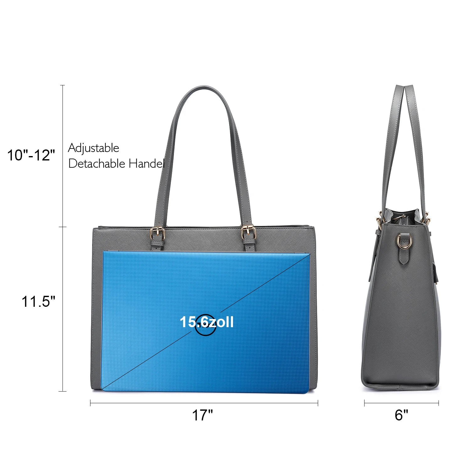 JMT-068746 Crocodile Pattern Laptop Tote Bag Set – Large Capacity Office Shoulder Handbags for Women (15.6 inches)