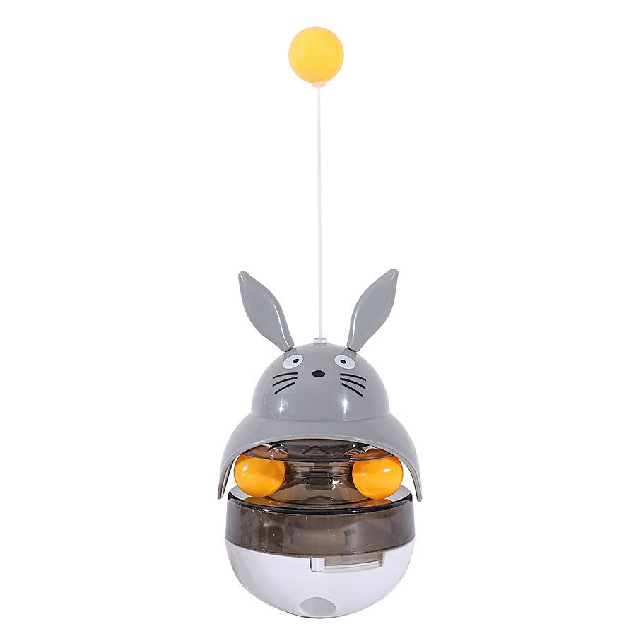 JMT-069066 Interactive Cat Feeder Toy with Sounding Bell for Indoor Play and Feeding