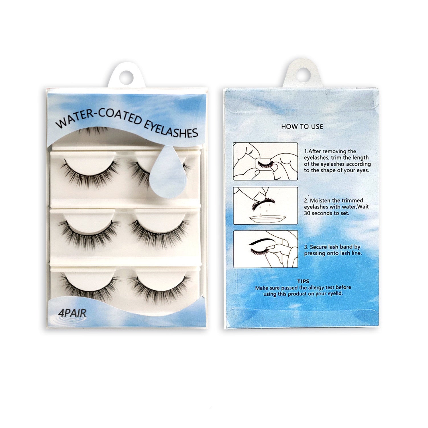 JMT-069194 Instant-Setting Waterproof False Eyelashes - Easy Application with No Glue Required