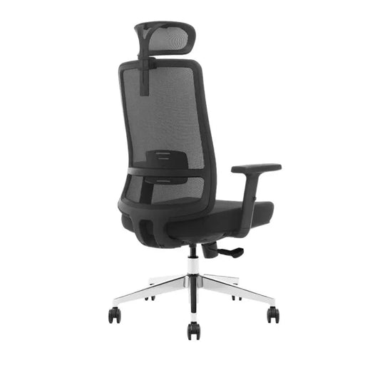 JMT-069834 Ergonomic High-Back Office Chair with Adjustable Headrest and Swivel Design in Fabric Mesh