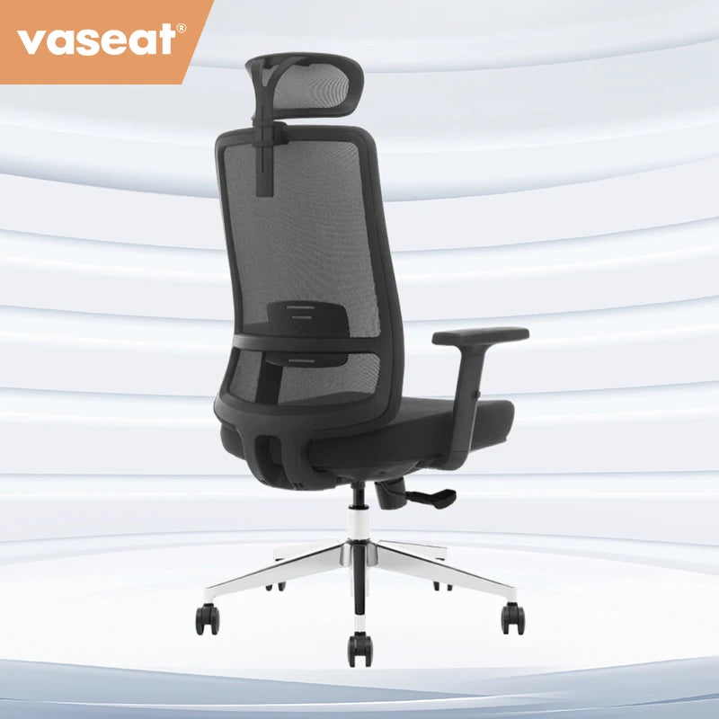 JMT-069834 Ergonomic High-Back Office Chair with Adjustable Headrest and Swivel Design in Fabric Mesh