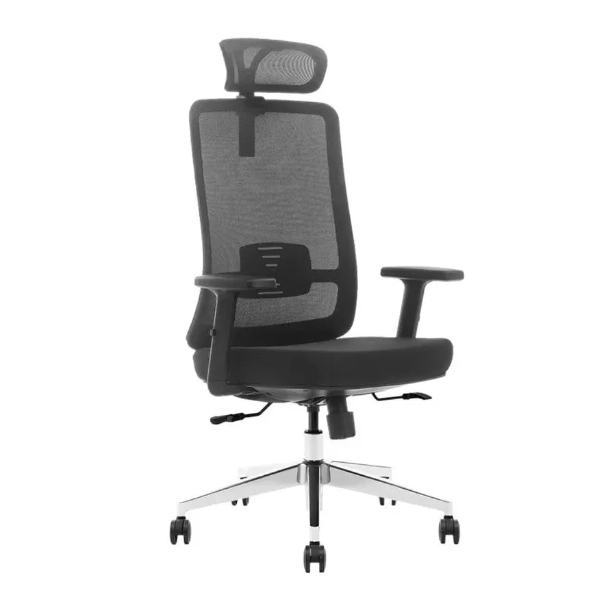 JMT-069834 Ergonomic High-Back Office Chair with Adjustable Headrest and Swivel Design in Fabric Mesh