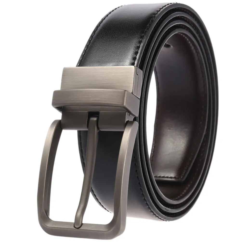 JMT-069834 Men's Two-Layer Cowhide Perforated Casual Trouser Belt