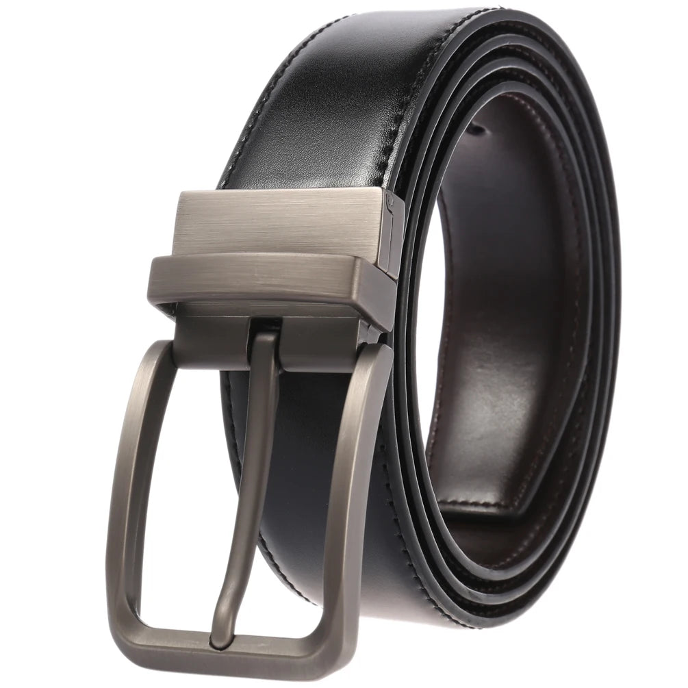 JMT-069834 Men's Two-Layer Cowhide Perforated Casual Trouser Belt
