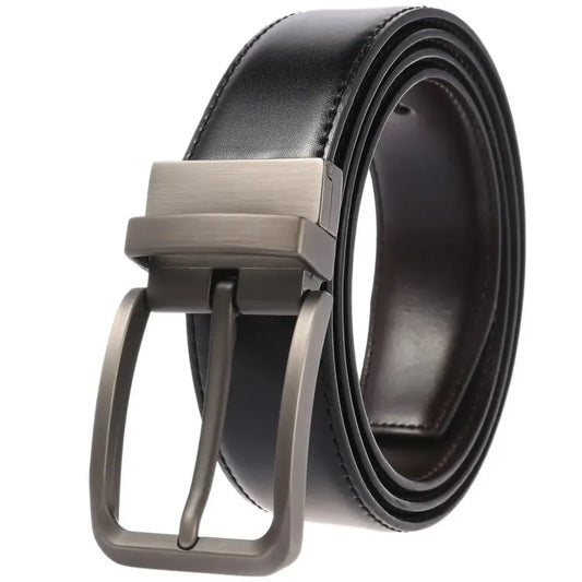 JMT-069834 Men's Two-Layer Cowhide Perforated Casual Trouser Belt