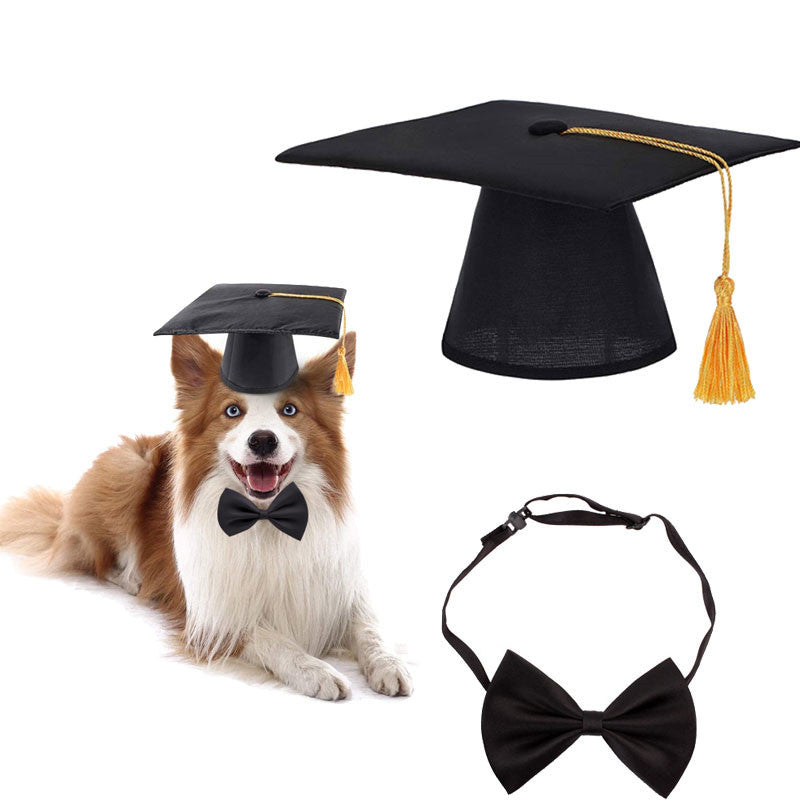 JMT-069898 Creative Graduation Hat and Bow Tie Outfit for Small Pets