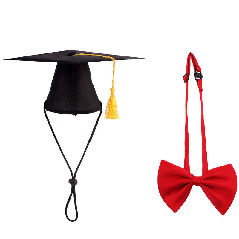 JMT-069898 Creative Graduation Hat and Bow Tie Outfit for Small Pets
