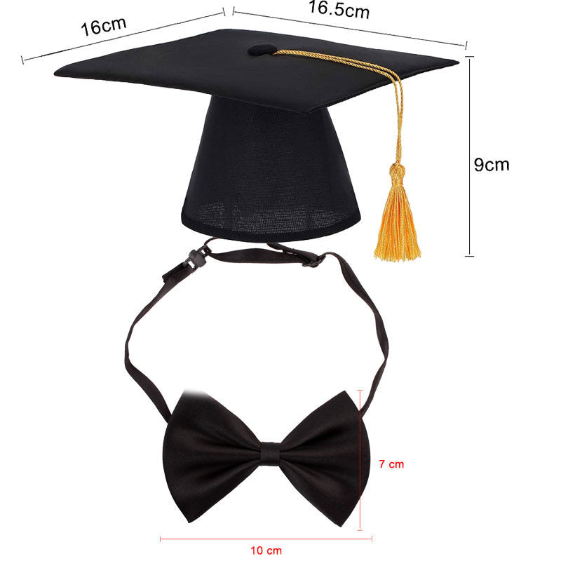 JMT-069898 Creative Graduation Hat and Bow Tie Outfit for Small Pets