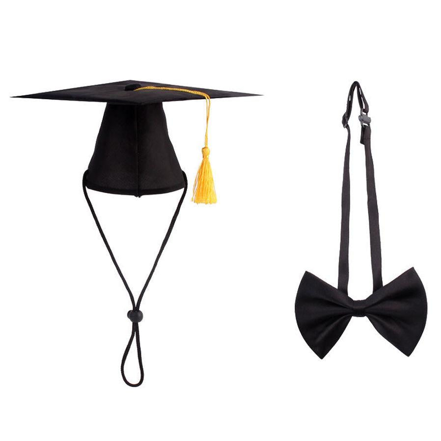 JMT-069898 Creative Graduation Hat and Bow Tie Outfit for Small Pets