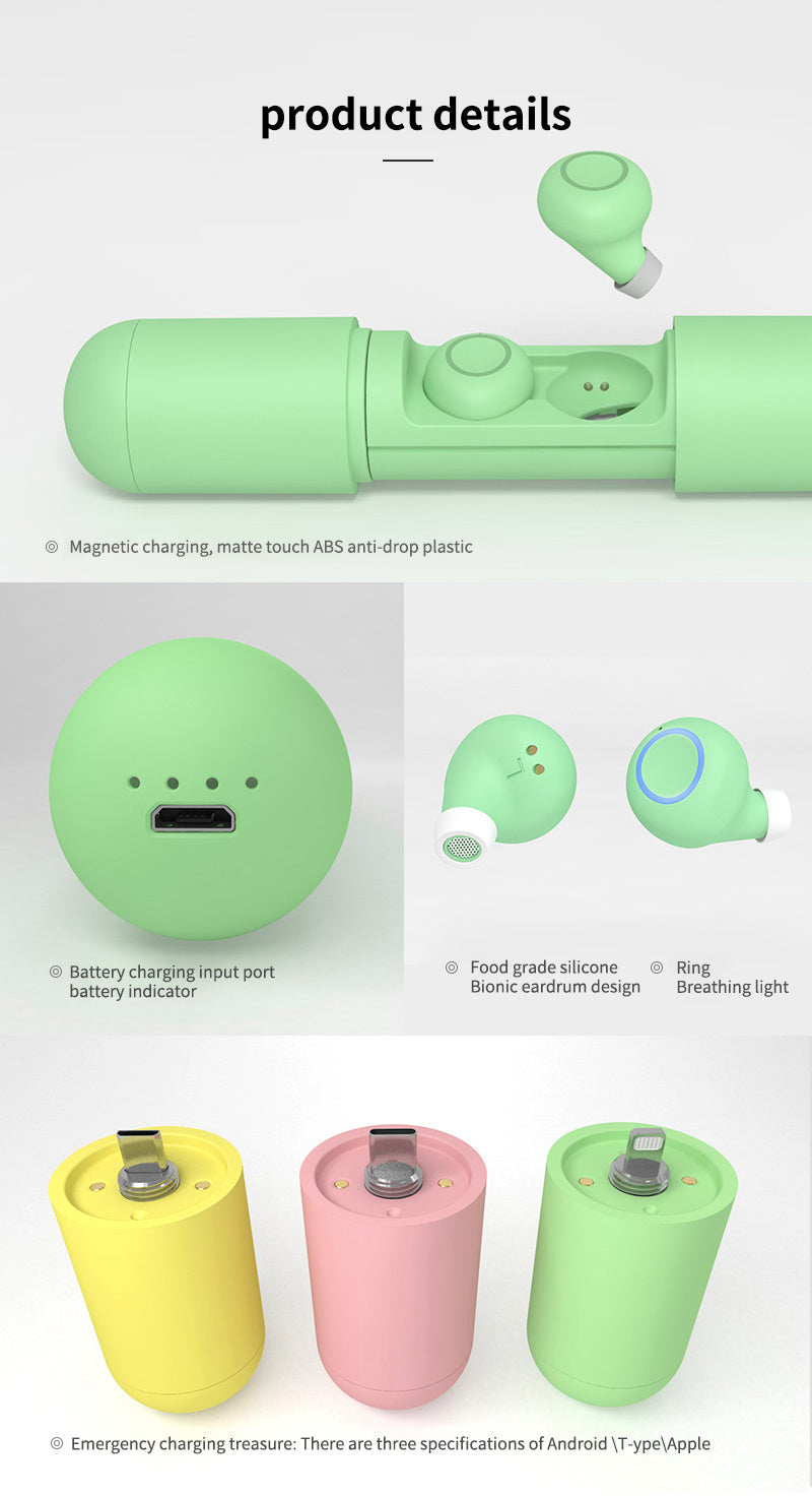JMT-070218 True Wireless Bluetooth Headset with Copper Ring Speakers and Smart Touch Control