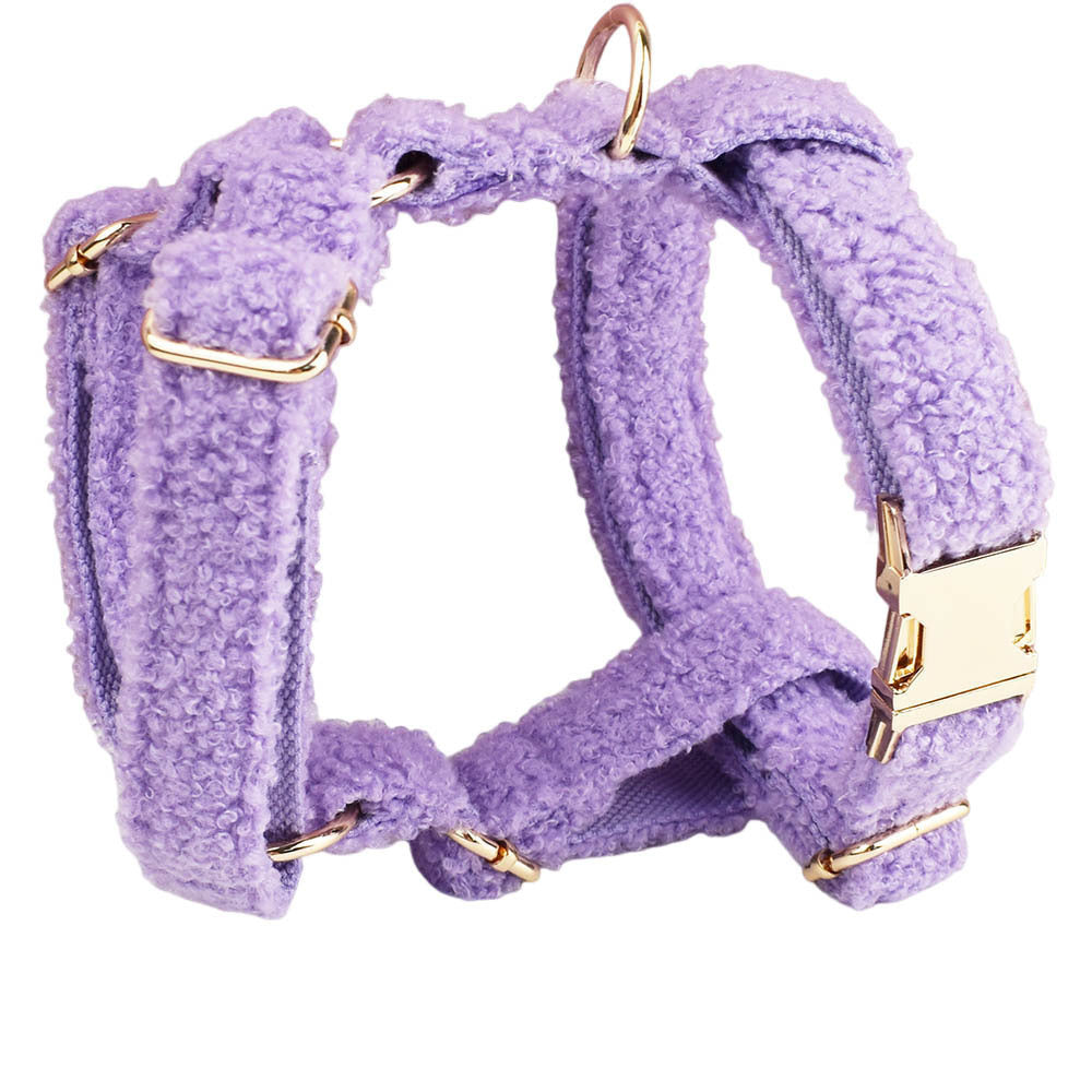 JMT-070410 Purple Dog Four-Piece Set: Collar, Leash, Bow, and Vest for Small Pets