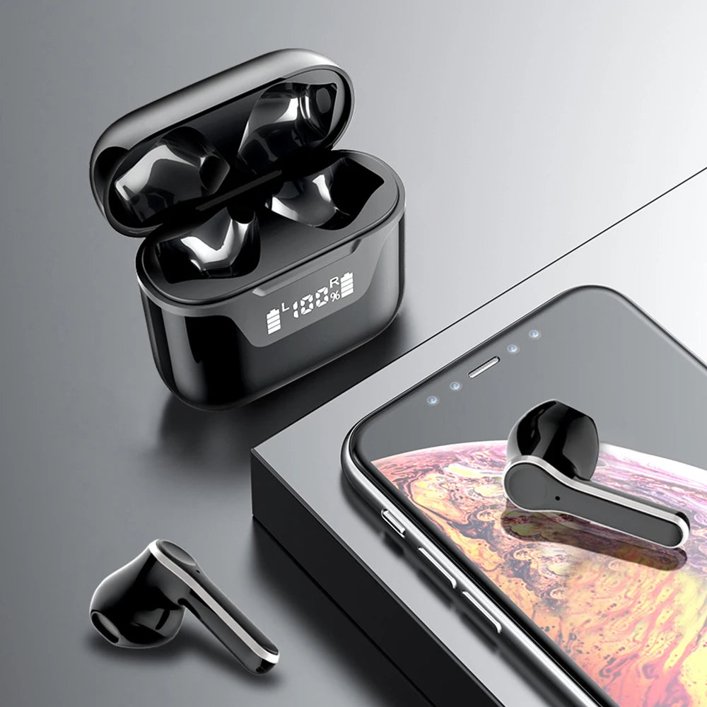 JMT-070410 Wireless Earbuds with LED Battery Display - Bluetooth Earphones for Clear Sound and Comfort