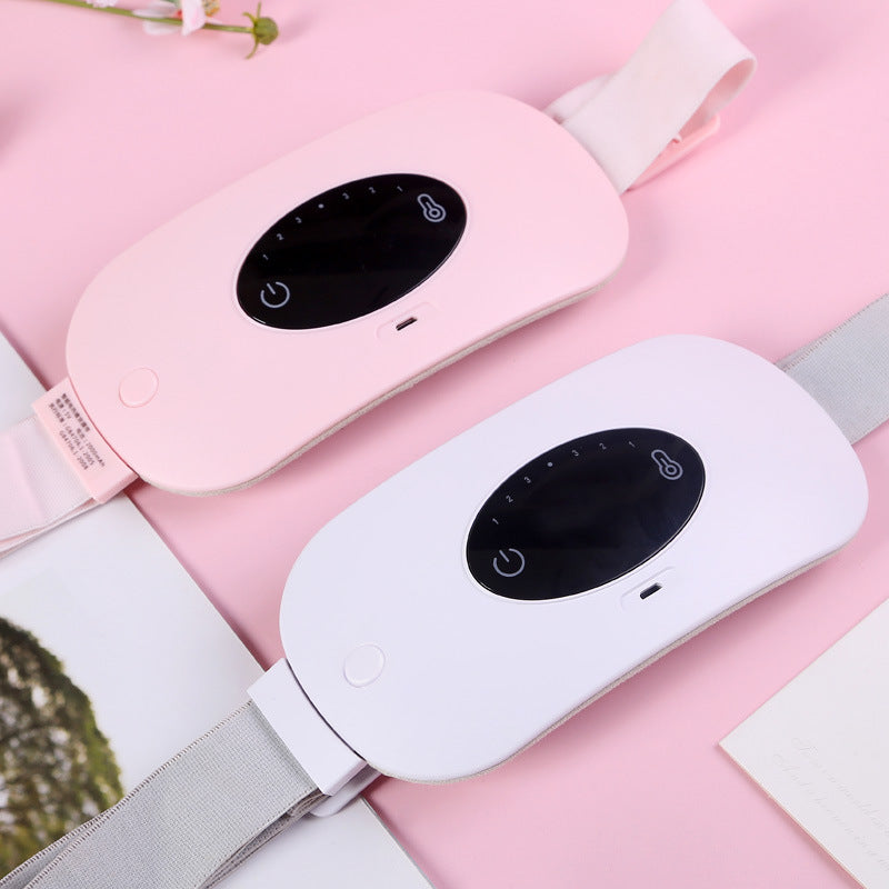 JMT-070474 Electric Heating and Vibration Massage Belt for Waist Support, Adjustable Temperature 40-65°C, ABS Material, Pink or White Options