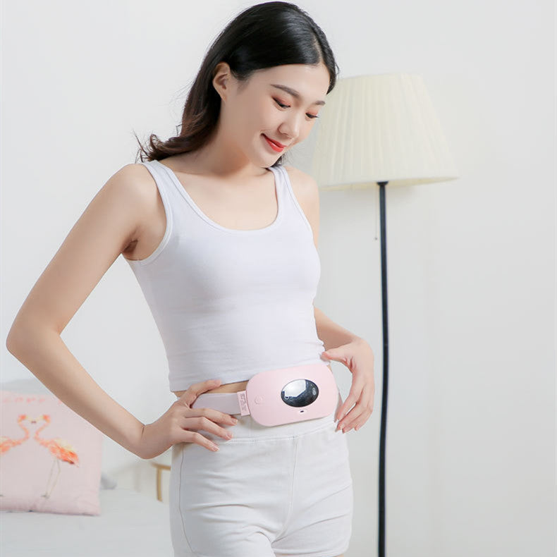 JMT-070474 Electric Heating and Vibration Massage Belt for Waist Support, Adjustable Temperature 40-65°C, ABS Material, Pink or White Options