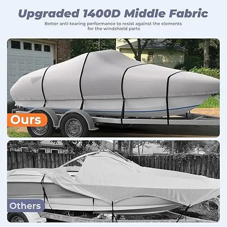 JMT-070858 Waterproof 1200D Oxford Cloth Boat Cover with UV Protection and Dust Resistance