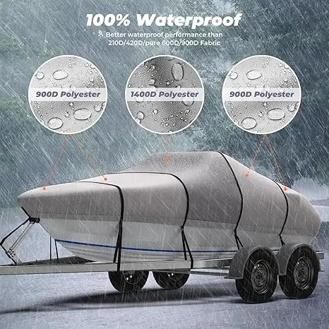 JMT-070858 Waterproof 1200D Oxford Cloth Boat Cover with UV Protection and Dust Resistance