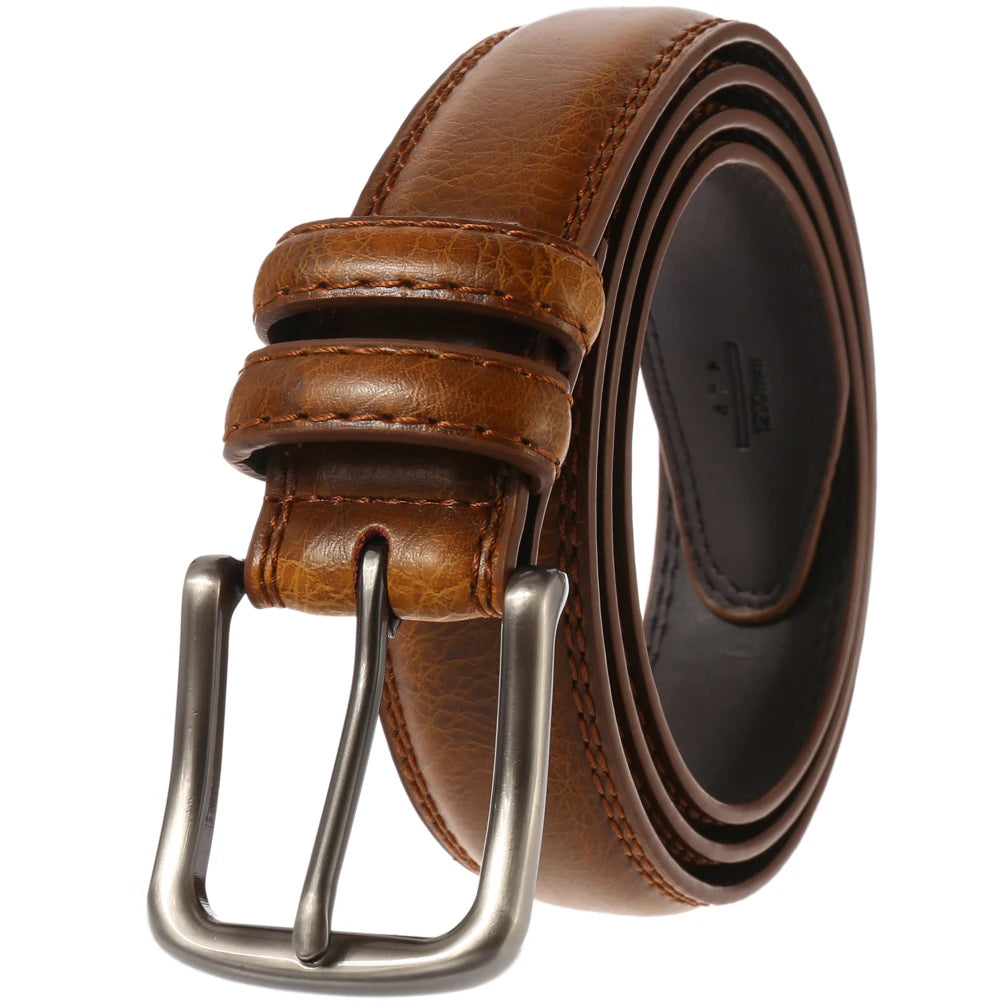 JMT-070986 Casual Two-Layer Leather Pin Buckle Belt - 3.2CM Width, Style LY32-22348