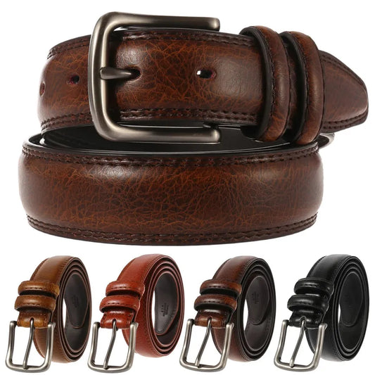 JMT-070986 Casual Two-Layer Leather Pin Buckle Belt - 3.2CM Width, Style LY32-22348