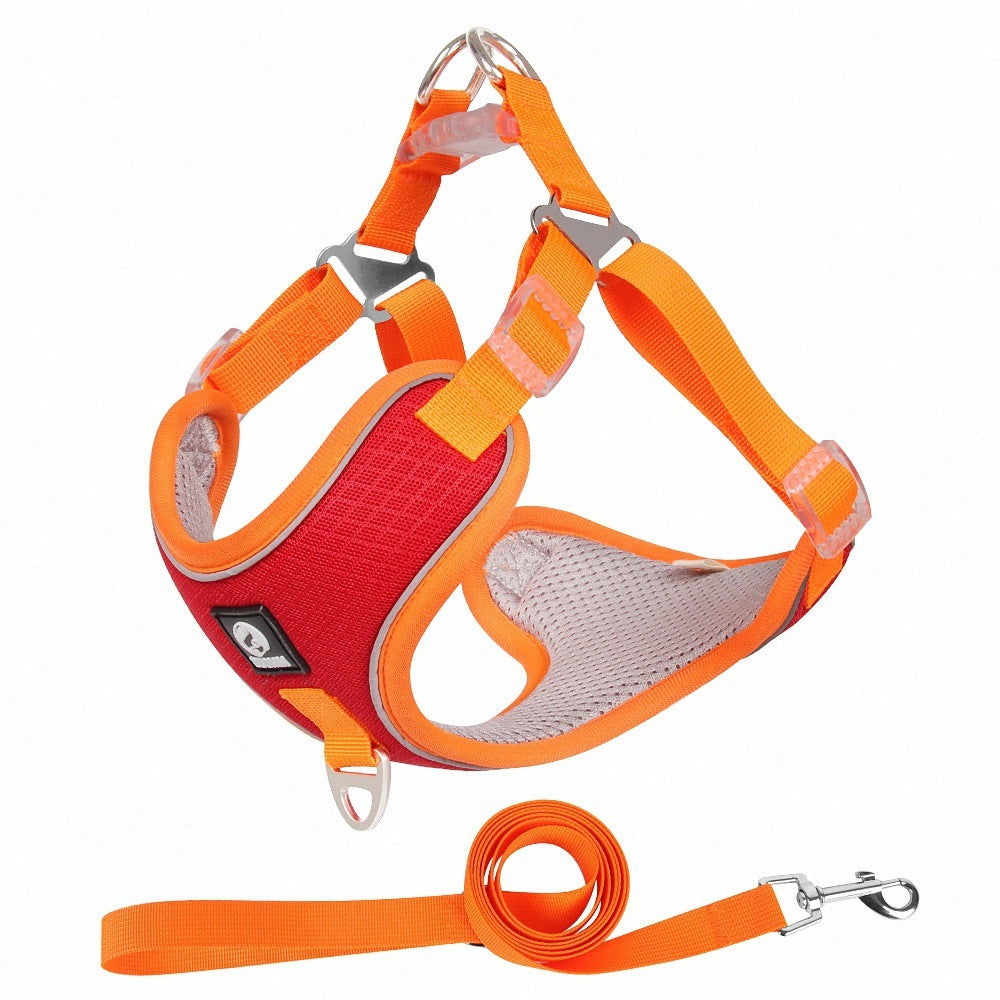 JMT-071562 Breathable Adjustable Dog Harness with Reflective Trim for Small to Medium Pets