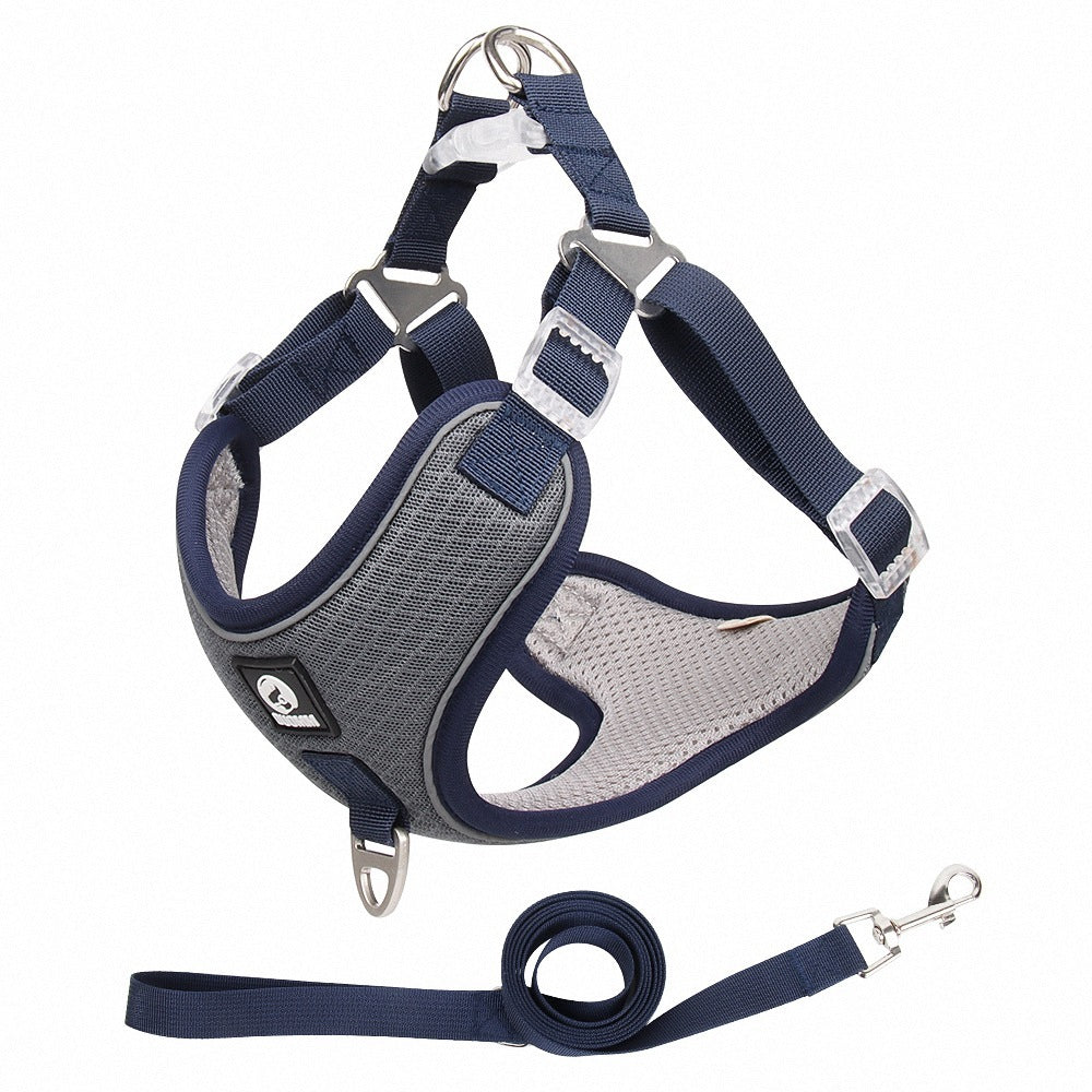 JMT-071562 Breathable Adjustable Dog Harness with Reflective Trim for Small to Medium Pets