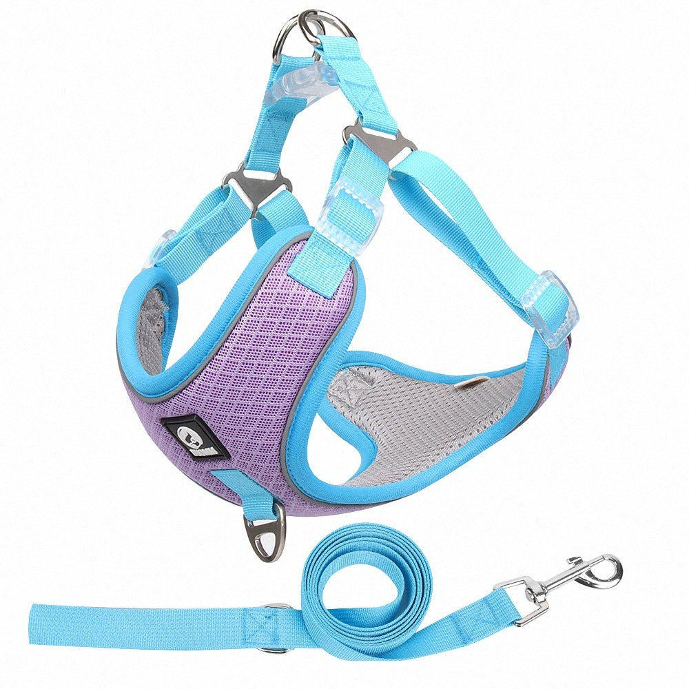 JMT-071562 Breathable Adjustable Dog Harness with Reflective Trim for Small to Medium Pets