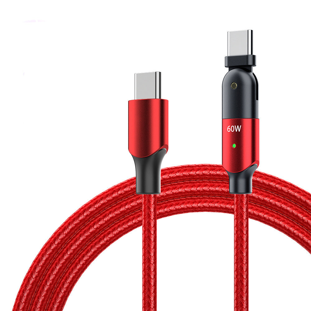 JMT-071562 Rotatable 60W and 100W Data Cable - Lengths of 1.2m and 2m - Available in Sparkling Black and Flame Red